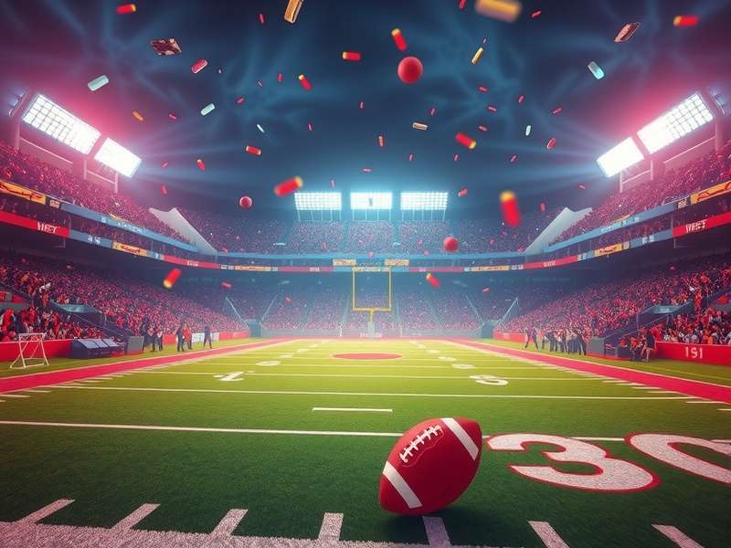 College Football Retro Bowl gameplay screenshot showing a pixel art touchdown