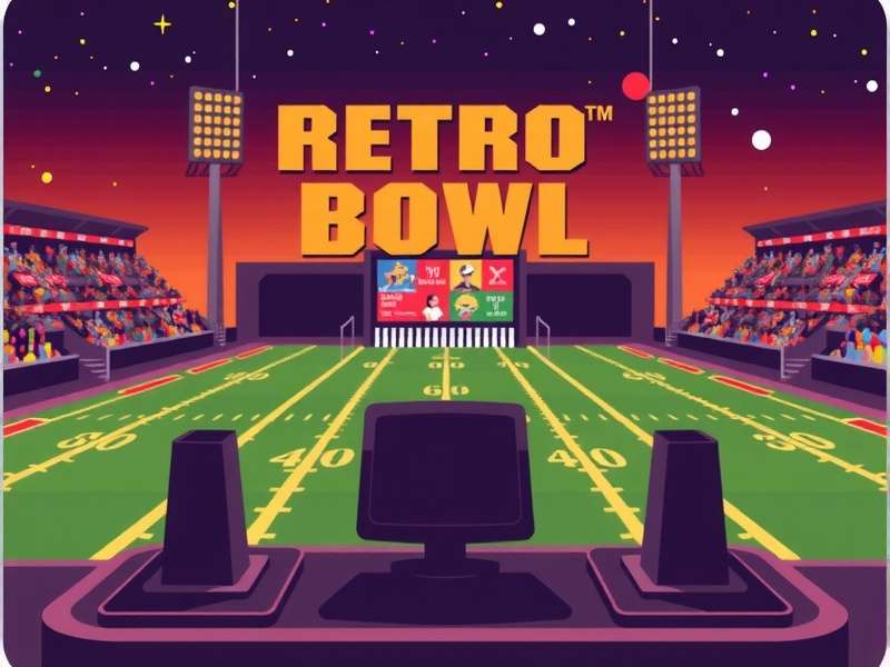 Retro Bowl gameplay screenshot showing a pixel art football field