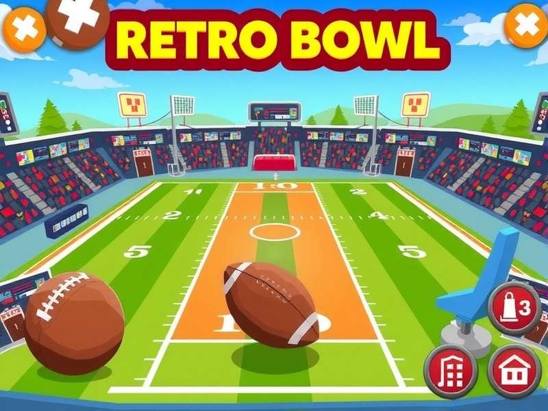 Retro Bowl gameplay screenshot showing a touchdown play