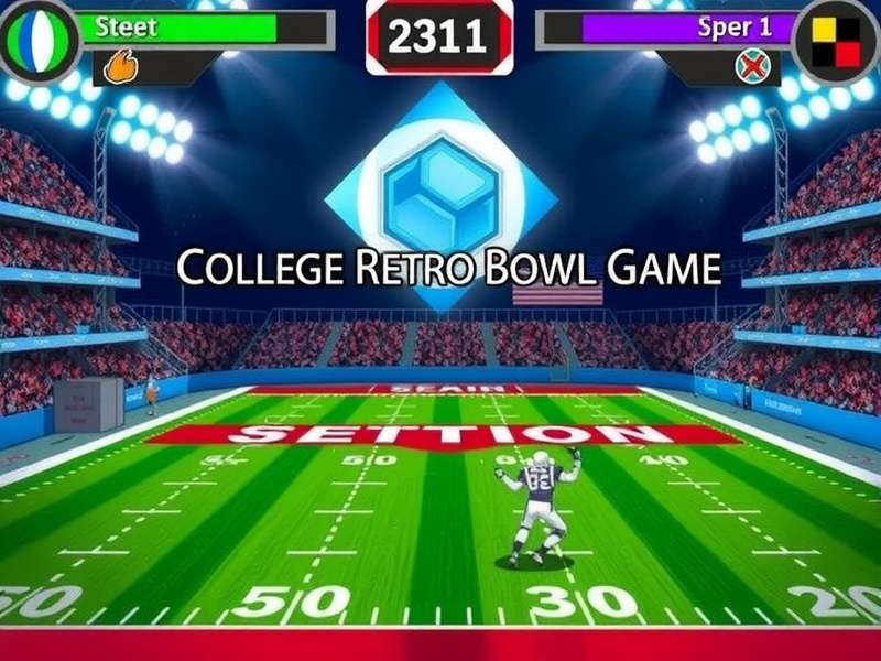 Gameplay screenshot of College Retro Bowl showing play selection
