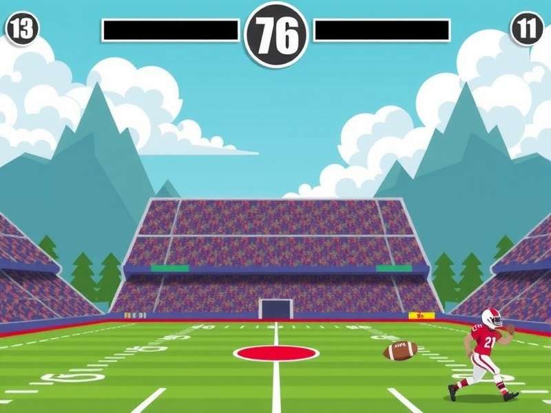 Retro Bowl gameplay screenshot showing pixelated football action
