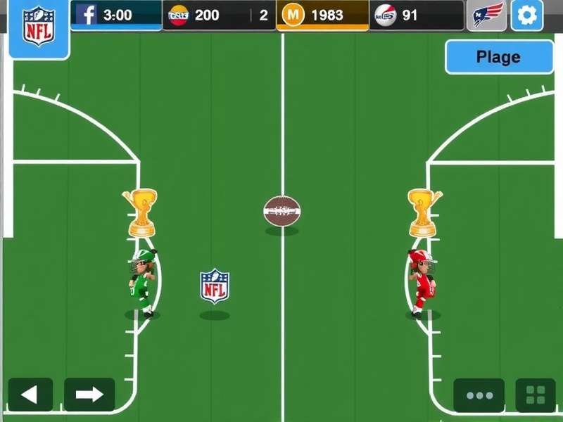 Retro Bowl NFL games unblocked gameplay screenshot showing a football match